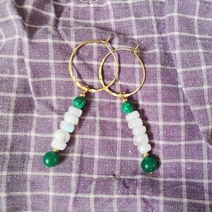 Moonstone Handmade Charm Hoops